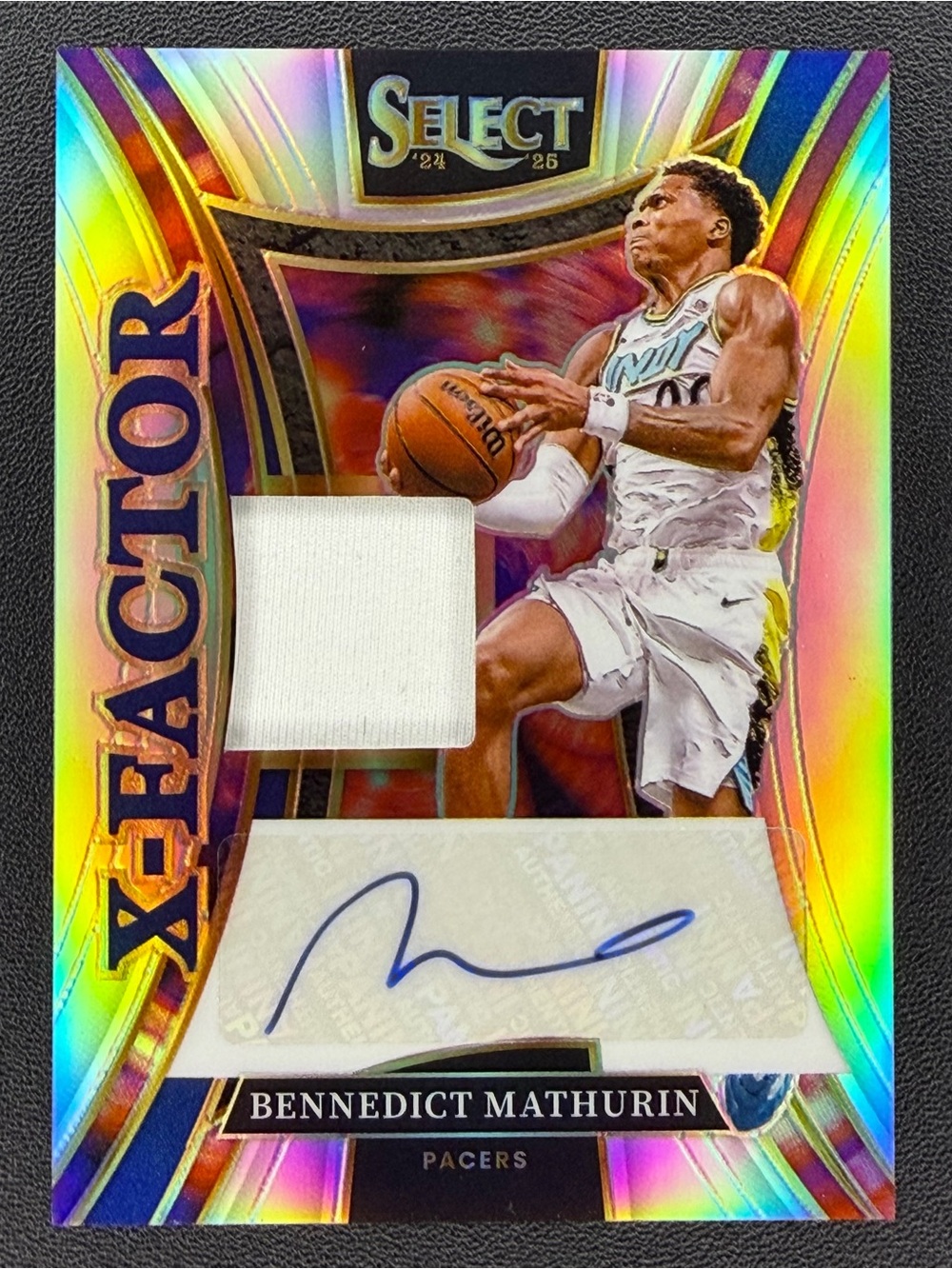 2024 Select X-Factor Signature Bennedict Mathurin Holo Game Worn Patch Auto /199